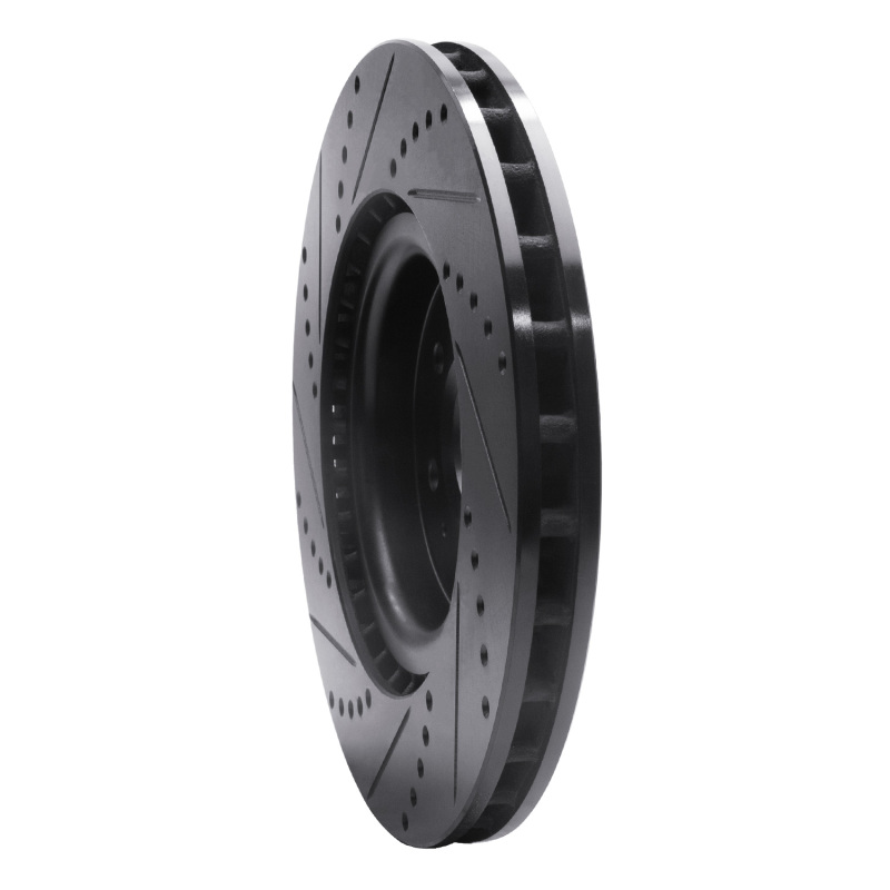 Cadillac CTS Brake Rotor (1) - Front Right - R1 Concepts - Drilled & Slotted - Black - `04-`11